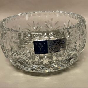 Crystal Clear 4” Bowl, 24% Lead Crystal, Made in Poland, NEW